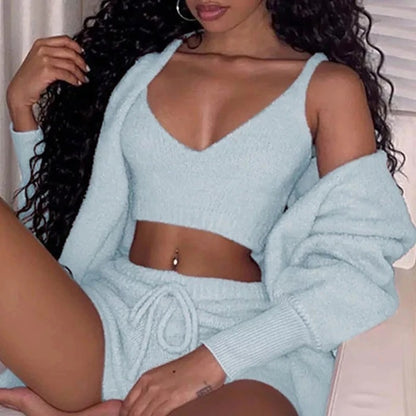 Womens Crop Tank Top And Shorts Pajama