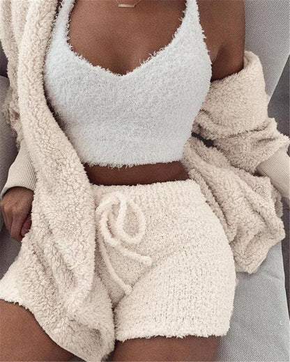 Womens Crop Tank Top And Shorts Pajama