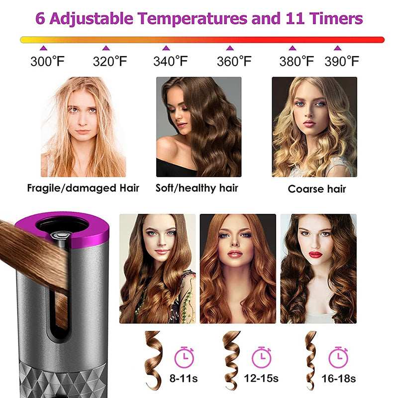 Mini Portable Electric Wireless Hair Curler