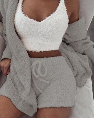 Womens Crop Tank Top And Shorts Pajama