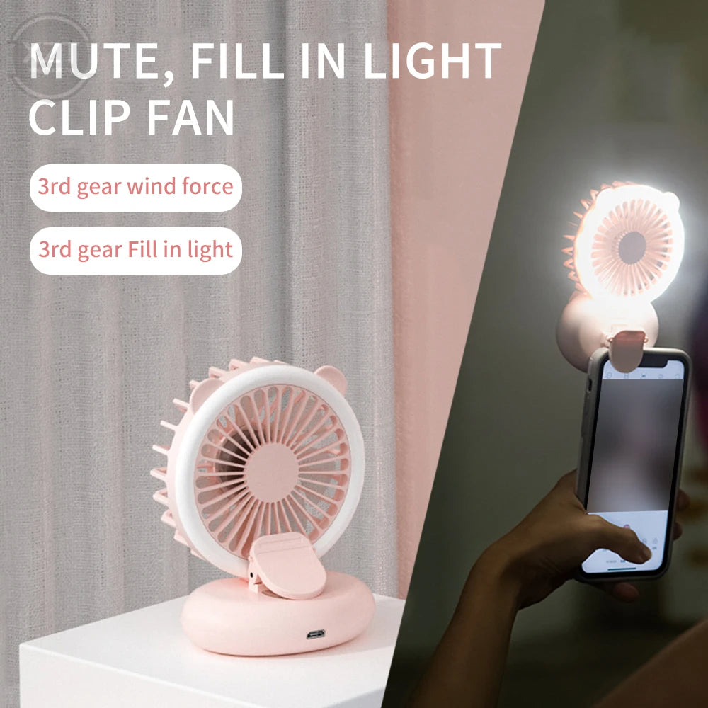 Portable Mini Fan with Light